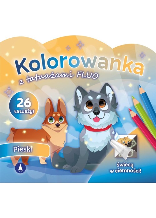 Kolorowanka z tatuażami fluo Pieski