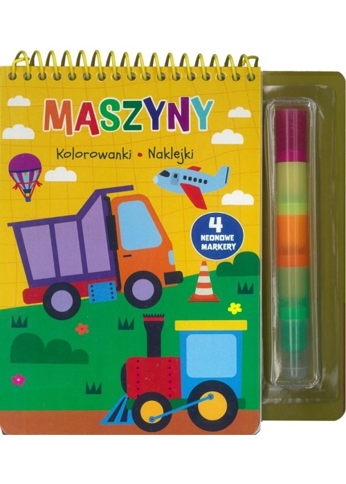 Maszyny. Kolorowanki naklejki 4 neonowe markery Maszyny. Kolorowanki naklejki 4 neonowe markery