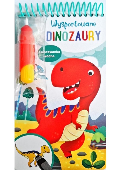 Wysportowane dinozaury. Kolorowanka wodna