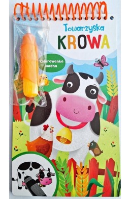 Towarzyska krowa. Kolorowanka wodna
