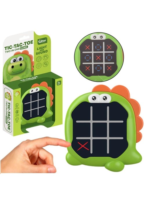 Gra 3w1 Kółko i Krzyżyk memory dinozaur zielony Gra 3w1 Kółko i Krzyżyk memory dinozaur zielony