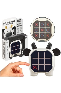 Gra 3w1 Kółko i Krzyżyk memory krowa biało czarna