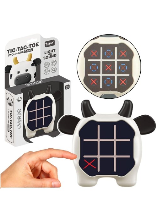 Gra 3w1 Kółko i Krzyżyk memory krowa biało czarna Gra 3w1 Kółko i Krzyżyk memory krowa biało czarna