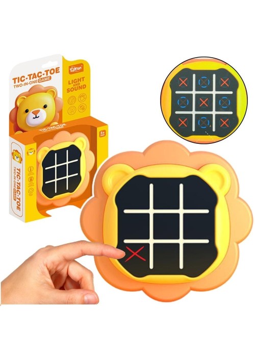 Gra 3w1 Kółko i Krzyżyk memory lew pomarańczowy Gra 3w1 Kółko i Krzyżyk memory lew pomarańczowy