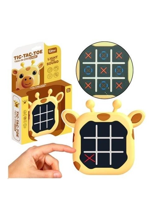 Gra 3w1 Kółko i Krzyżyk memory żyrafa żółta Gra 3w1 Kółko i Krzyżyk memory żyrafa żółta