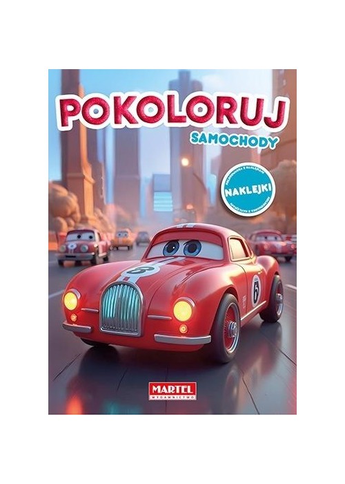 Kolorowanka Pokoloruj samochody z naklejkami