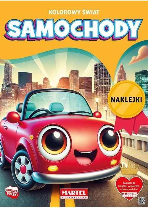 Kolorowanka Kolorowy świat. Samochody z naklejkami