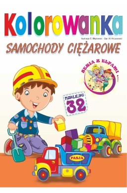 Kolorowanka. Samochody ciężarowe z naklejkami