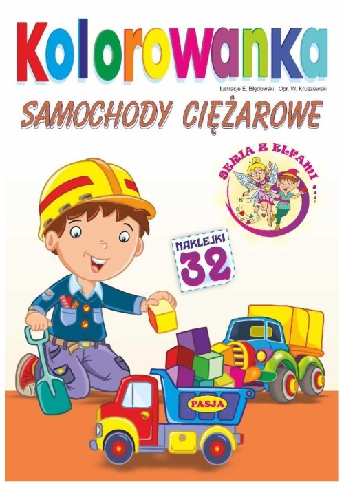 Kolorowanka. Samochody ciężarowe z naklejkami