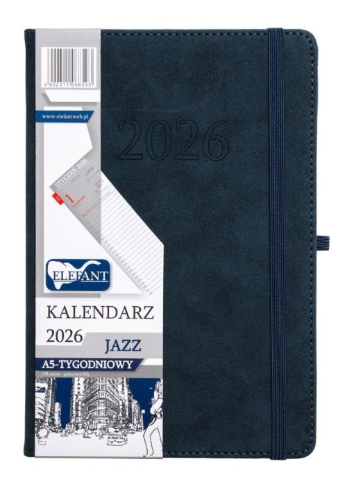 Kalendarz 2026 A5 tygodniowy Jazz granatowy Kalendarz 2026 A5 tygodniowy Jazz granatowy