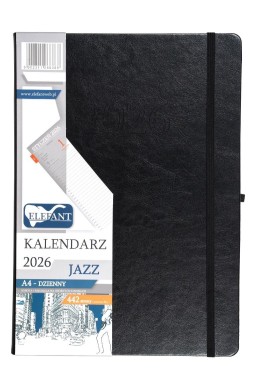 Kalendarz 2026 A4 dzienny Jazz czarny