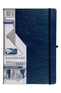 Kalendarz 2026 A4 tygodniowy Jazz granatowy
