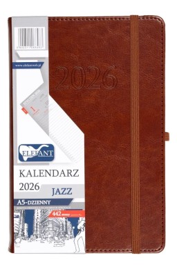 Kalendarz 2026 A5 dzienny Jazz brązowy