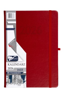 Kalendarz 2026 B5 tygodniowy Jazz czerwony