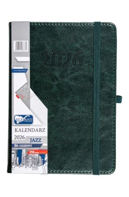 Kalendarz 2026 B6 dzienny Jazz zielony