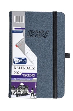 Kalendarz 2026 A6 tygodniowy Techno grafitowy