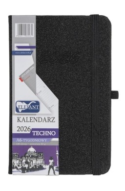 Kalendarz 2026 A6 tygodniowy Techno czarny