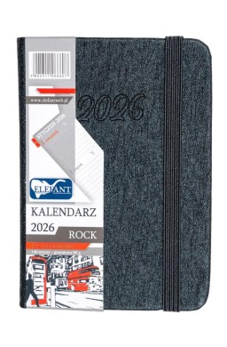 Kalendarz 2026 A7 tyg Rock grafitowy