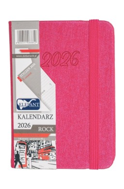 Kalendarz 2026 A7 tyg Rock różowy