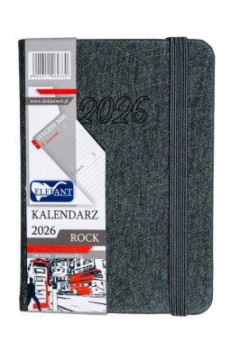 Kalendarz 2026 A7 tyg Rock szary