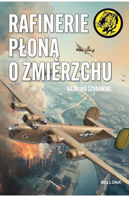 Rafinerie płoną o zmierzchu
