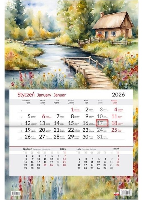 Kalendarz 2026 jednodzielny Chatka