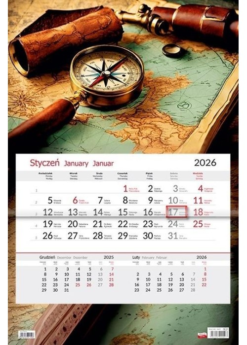 Kalendarz 2026 jednodzielny Kompas
