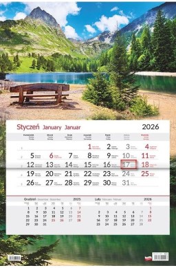 Kalendarz 2026 jednodzielny Ławka