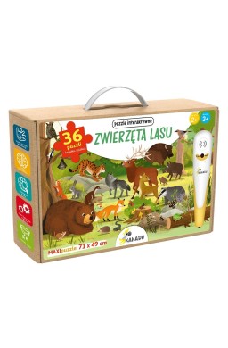 Zwierzęta lasu. Puzzle interaktywne Kakadu