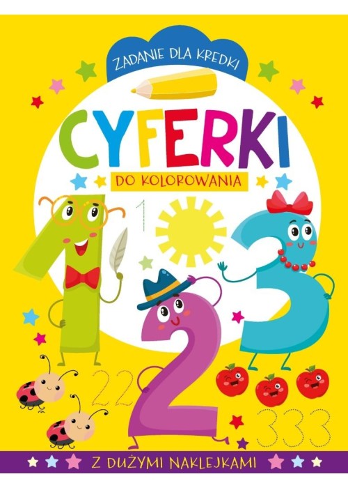 Zadanie dla kredki. Cyferki do kolorowania
