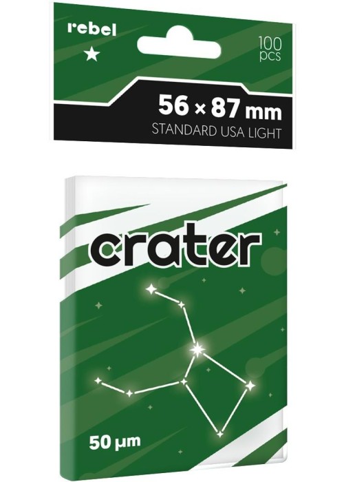Koszulki Crater Light 56x87mm 100szt REBEL Koszulki Crater Light 56x87mm 100szt REBEL