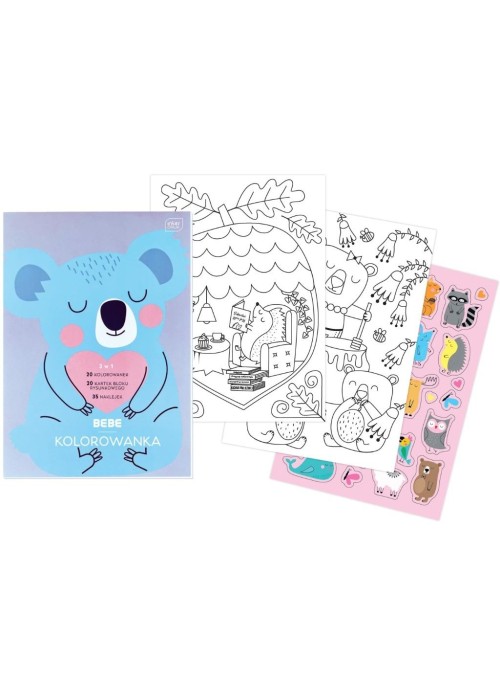 Kolorowanka z naklejkami A4/40K Bebe Kids pastel Kolorowanka z naklejkami A4/40K Bebe Kids pastel