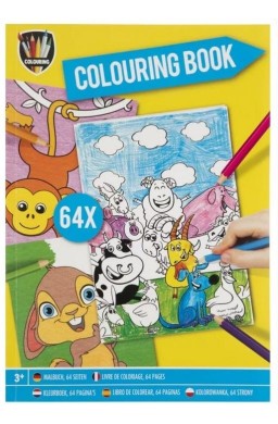 Kolorowanka Zwierzęta A4/64K żółta