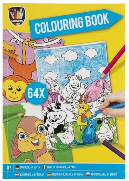 Kolorowanka Zwierzęta A4/64K żółta