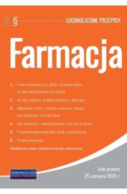 Farmacja - ujednolicone przepisy