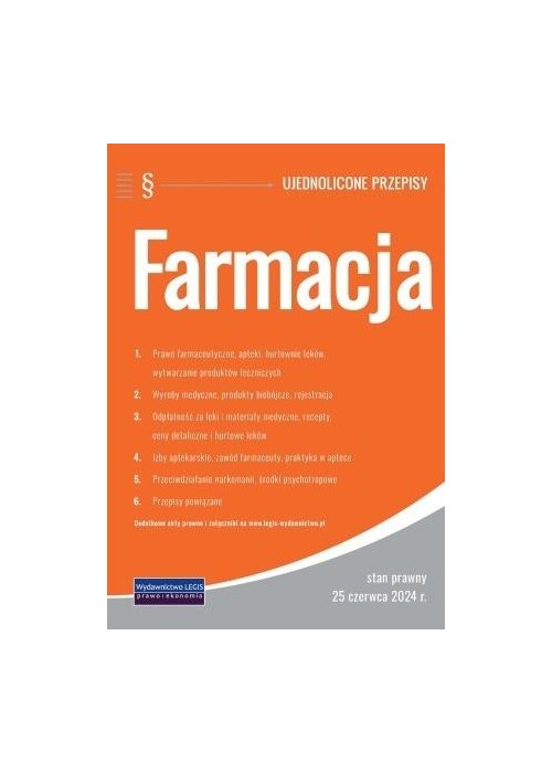 Farmacja - ujednolicone przepisy