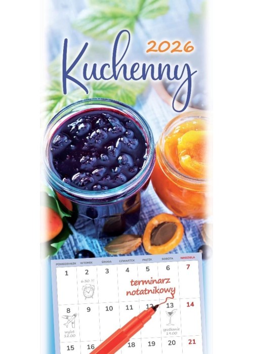 Kalendarz 2026 notatnikowy 46x22cm Kuchenny