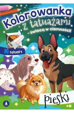 Kolorowanka z tatuażami świecą w ciemności! Pieski