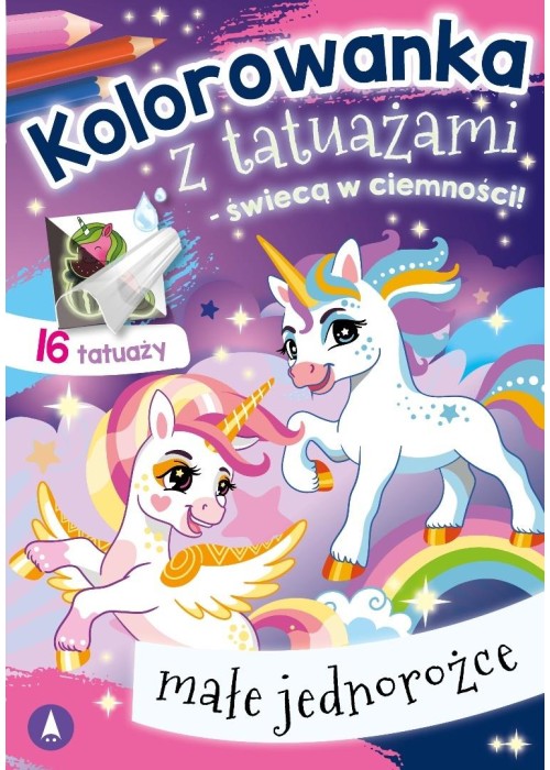 Kolorowanka z tatuażami Małe jednorożce