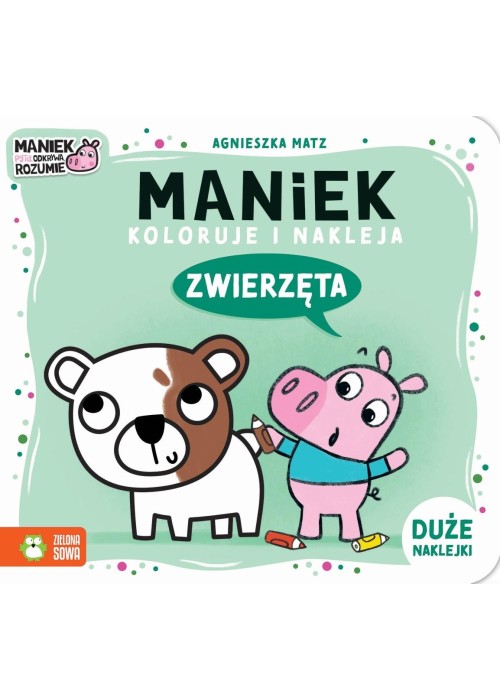 Maniek koloruje i nakleja. Zwierzęta