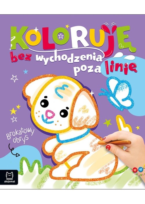 Koloruję bez wychodzenia poza linię Piesek brokat
