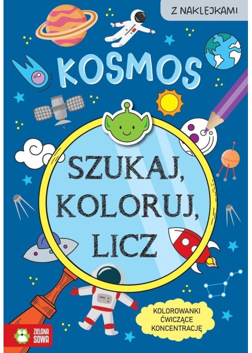 Szukaj, koloruj i licz. Kosmos