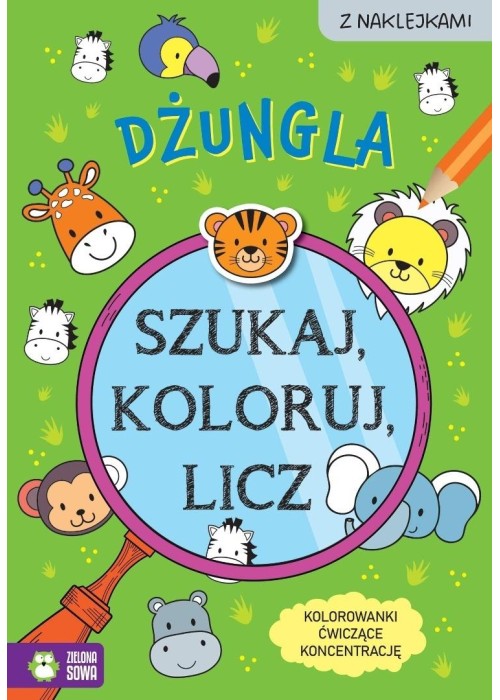 Szukaj, koloruj i licz. Dżungla