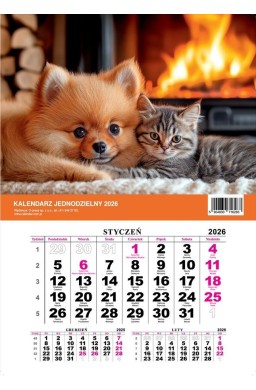 Kalendarz 2026 jednodzielny Milusińscy