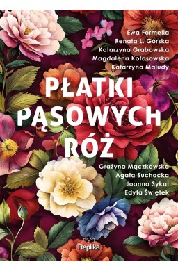 Płatki pąsowych róż