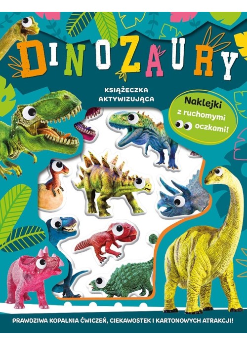Wypukłe naklejki z ruchomymi oczkami. Dinozaury