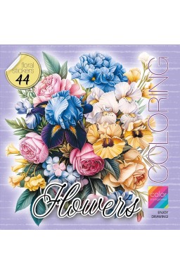 Kolorowanka z naklejkami 200x200 Kwiaty fiolet
