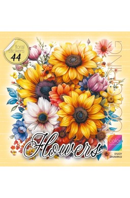 Kolorowanka z naklejkami 200x200 Kwiaty żółte