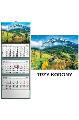 Kalendarz 2026 trójdzielny Trzy Korony