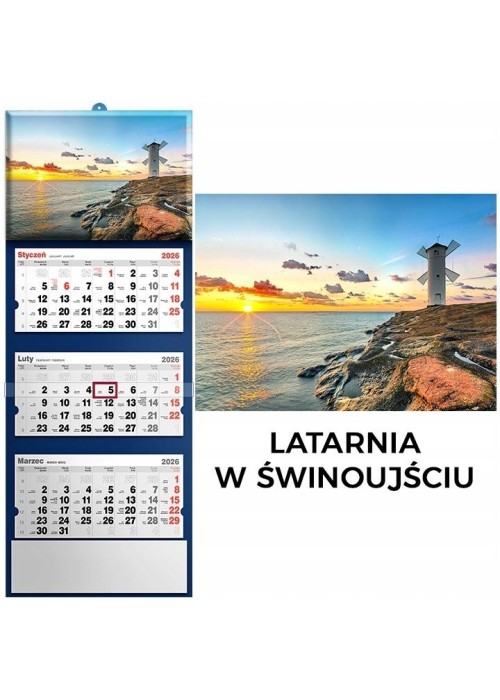 Kalendarz 2026 trjdzielny latarnia
